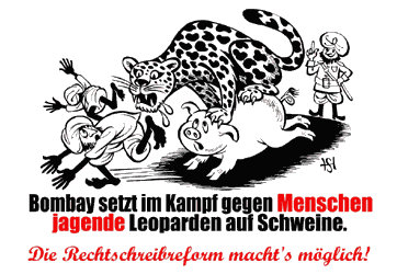 Leopard auf Schwein