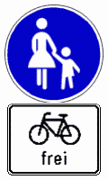 Gehweg, Fahrrad frei